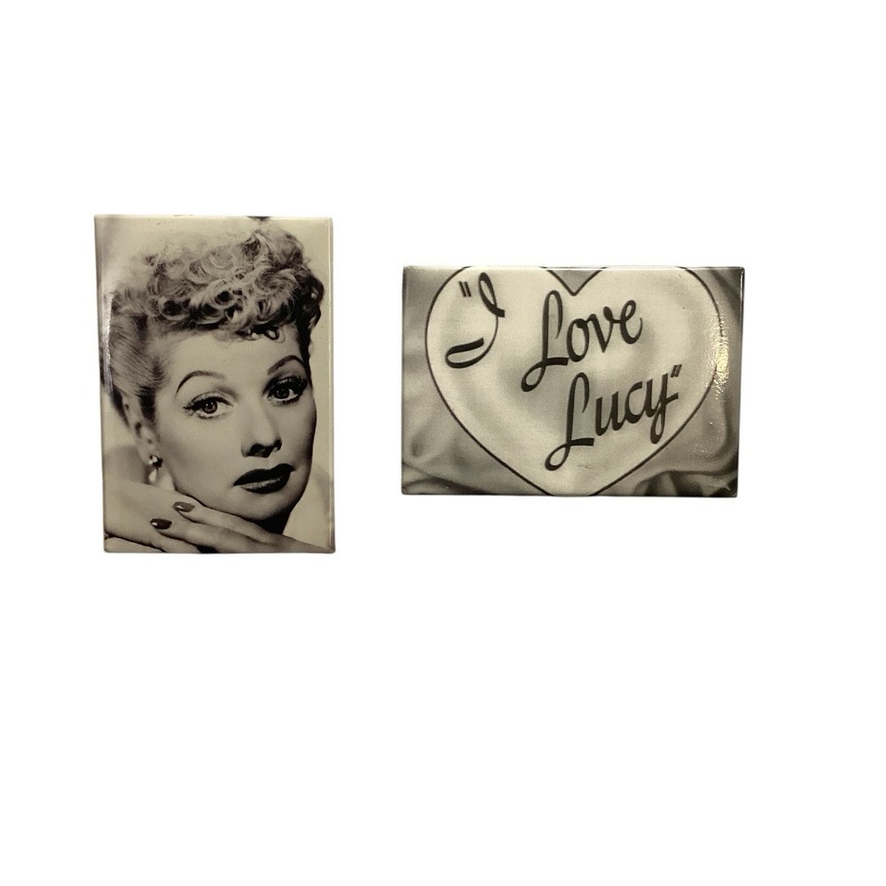 Vintage 1993 I Love Lucy Magnets Set of 2 Lucille Ball CBS ATA-BOY Black White - Picture 1 of 7